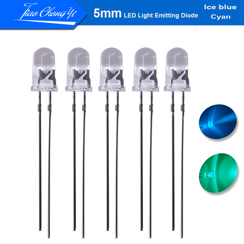 5mm 2pin Cyan  Ice Blue 480nm  - Actinic Blue Led 评论和价格