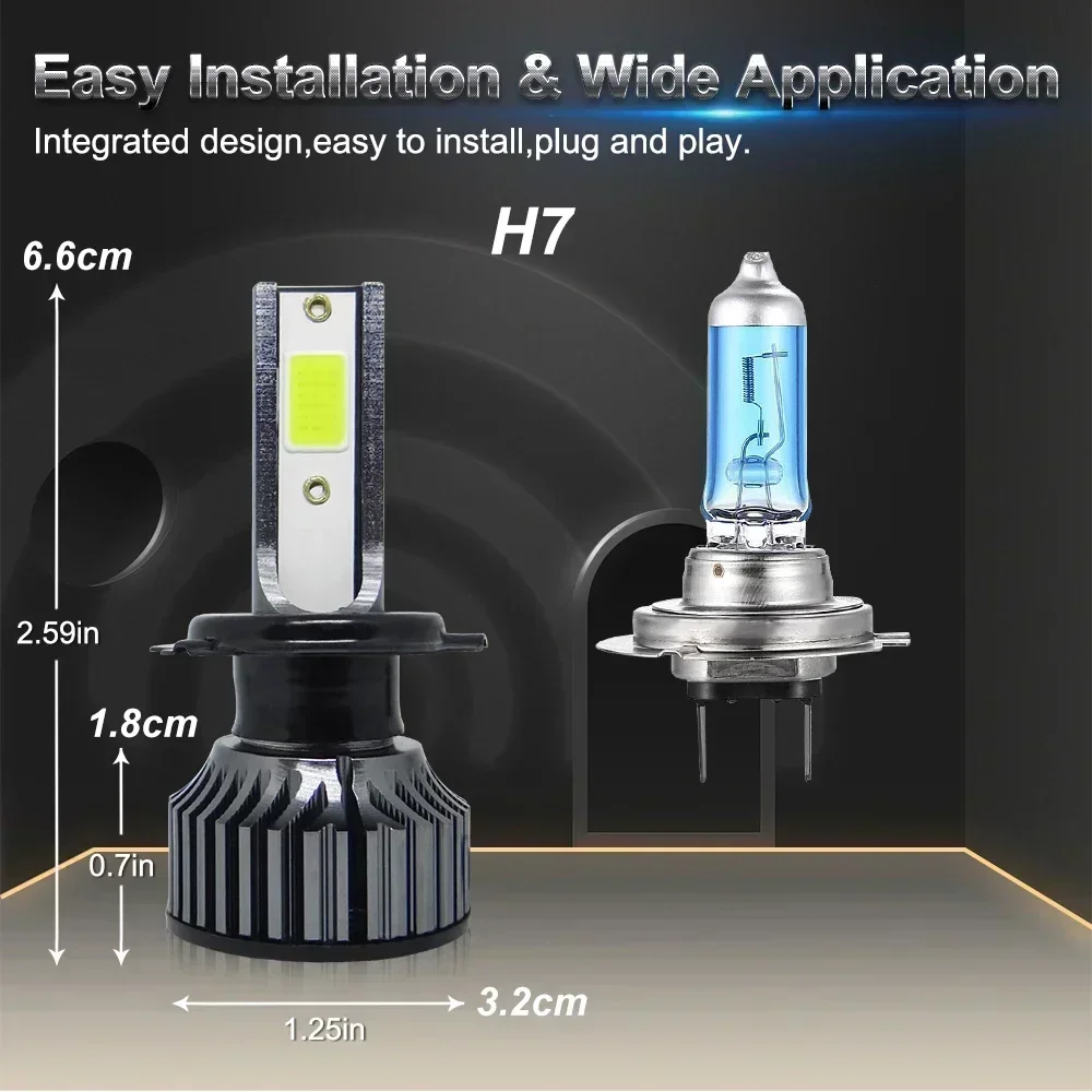 P1Car LED Headlight H4 H7 H1 H - Actinic Blue Led 评论和价格