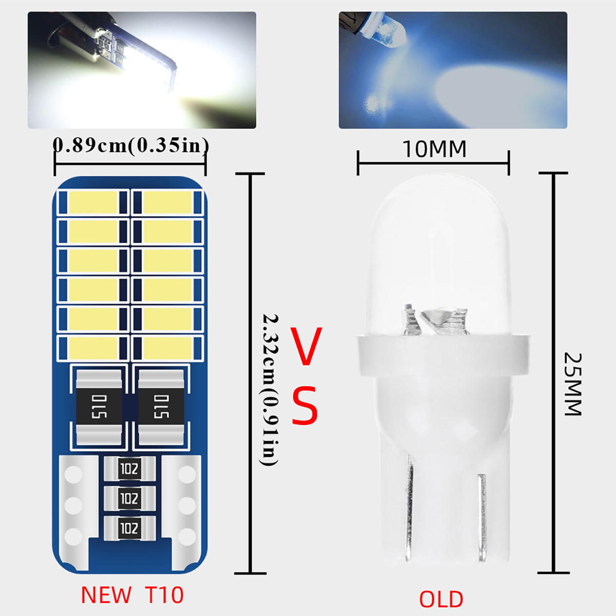 2/6/10/20PCS T10 W5W LED Car I - Actinic Blue Led 评论和价格