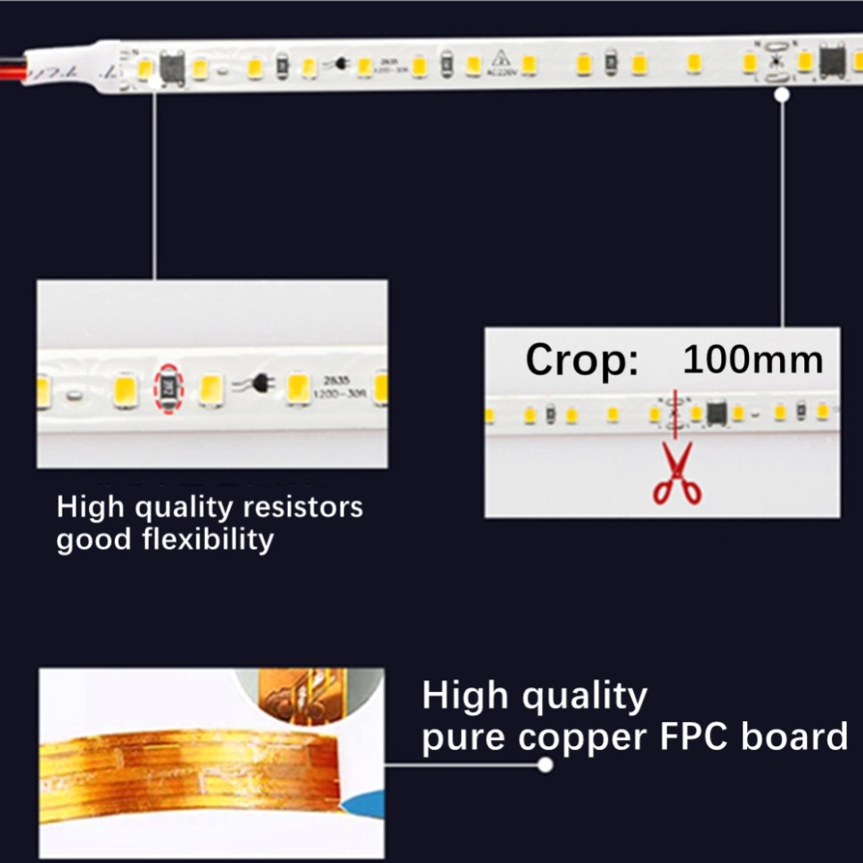 220V LED Strip 2835 120LEDs/m  - Actinic Blue Led 评论和价格