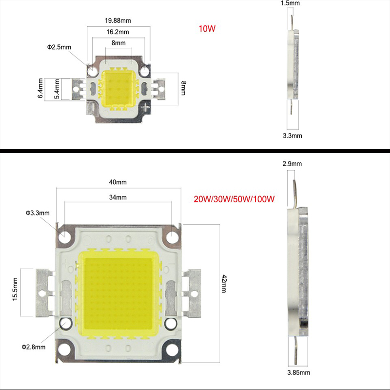 High Power LED COB Chips 10W-1 - Actinic Blue Led 评论和价格
